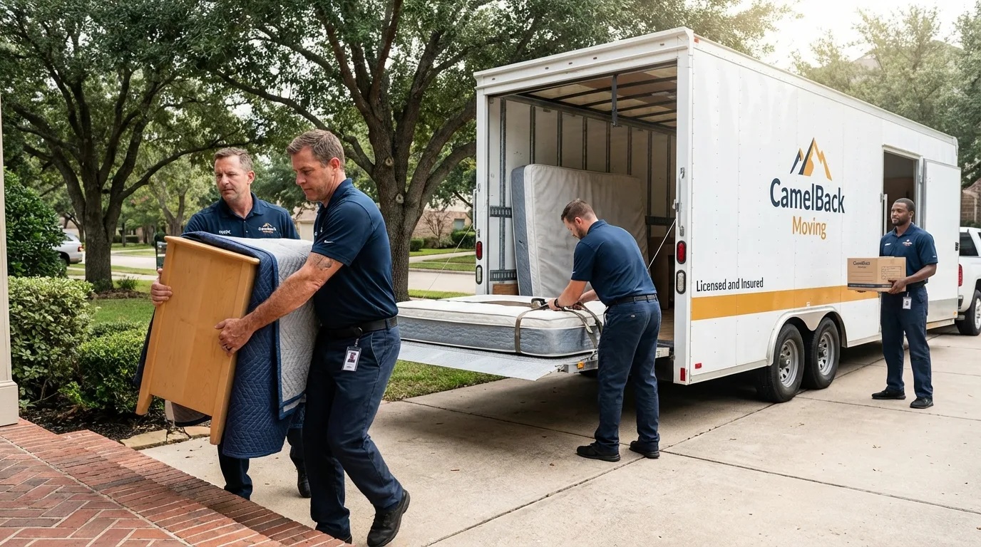 Crew loading residential truck for cross-state move from Chalfont, PA